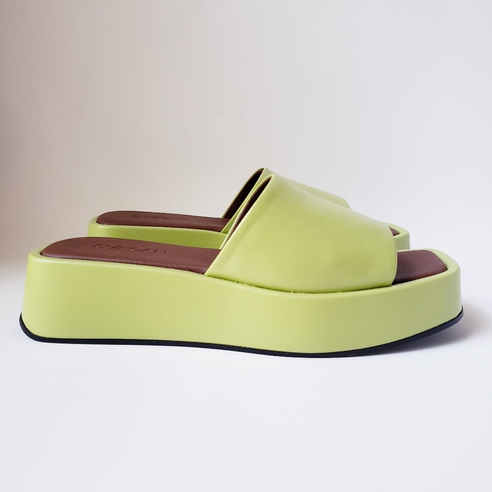 SVEGAN Lime Green Slip-on Sandals